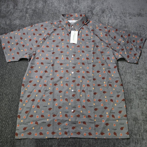 Longhorn Steakhouse Other - Longhorn Steakhouse Steakwear Button Down Shirt Gray Short Sleeve Size Large L